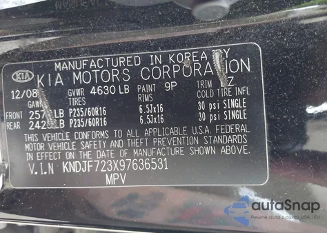 2009 Kia Sportage Lx V6 from USA, damaged, VIN KNDJF723X97636531